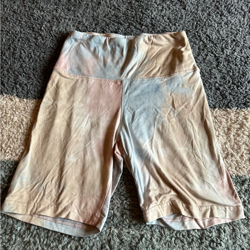 Tie die biker shorts